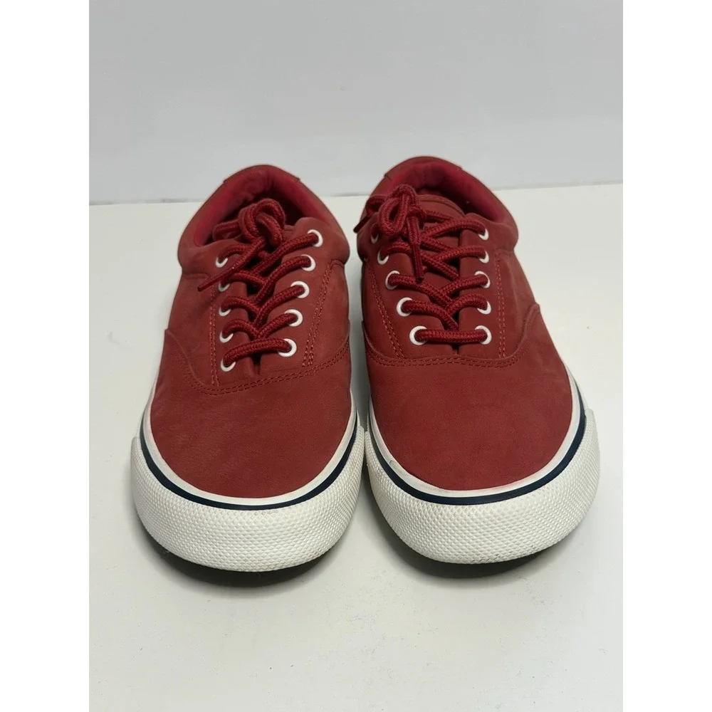 US 8 Sperry Shoes Men's Washable Red Lace Up Casual Shoes Sneakers New